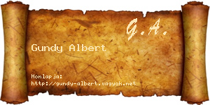 Gundy Albert névjegykártya